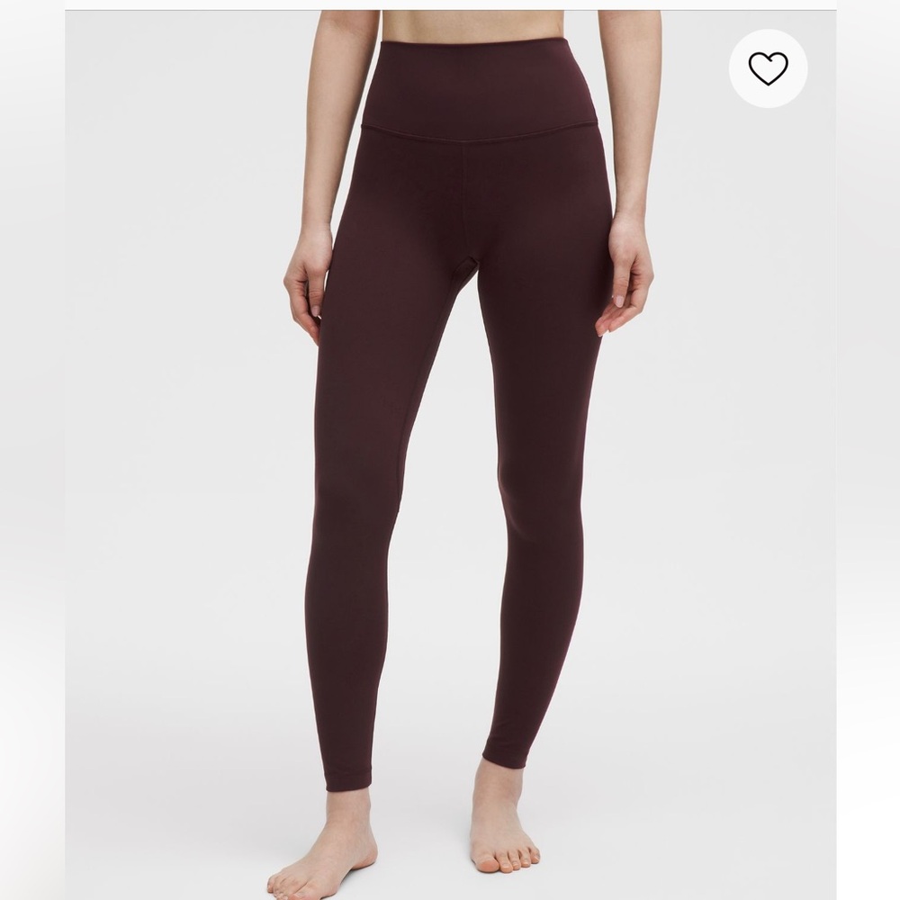 Lululemon High-Waisted Burgundy Leggings Full Length (28”)